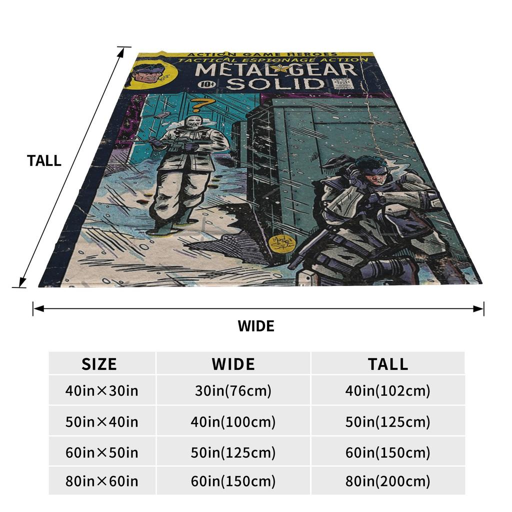 Metal Gear Solid Enter Shadow Moses Comic MGS1 Games Blanket Portable Throw Blanket for Bedroom Office Throws Bedspread Quilt