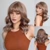 EASIHAIR Short White Bob Synthetic Wigs Short Wavy Lolita Natural Hair Wigs with Bangs for Women Heat Resistant Cosplay Wig