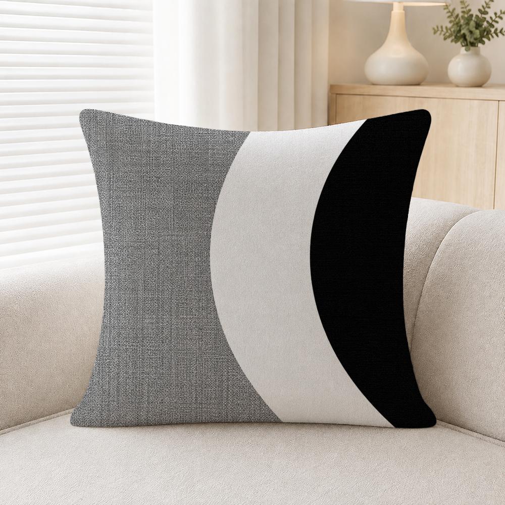 Pattern Modern Black And White Geometric Pattern Cushion Cover Soft Plush Fluffy Throw Pillow Cases For Sofa Bedroom Home Decor