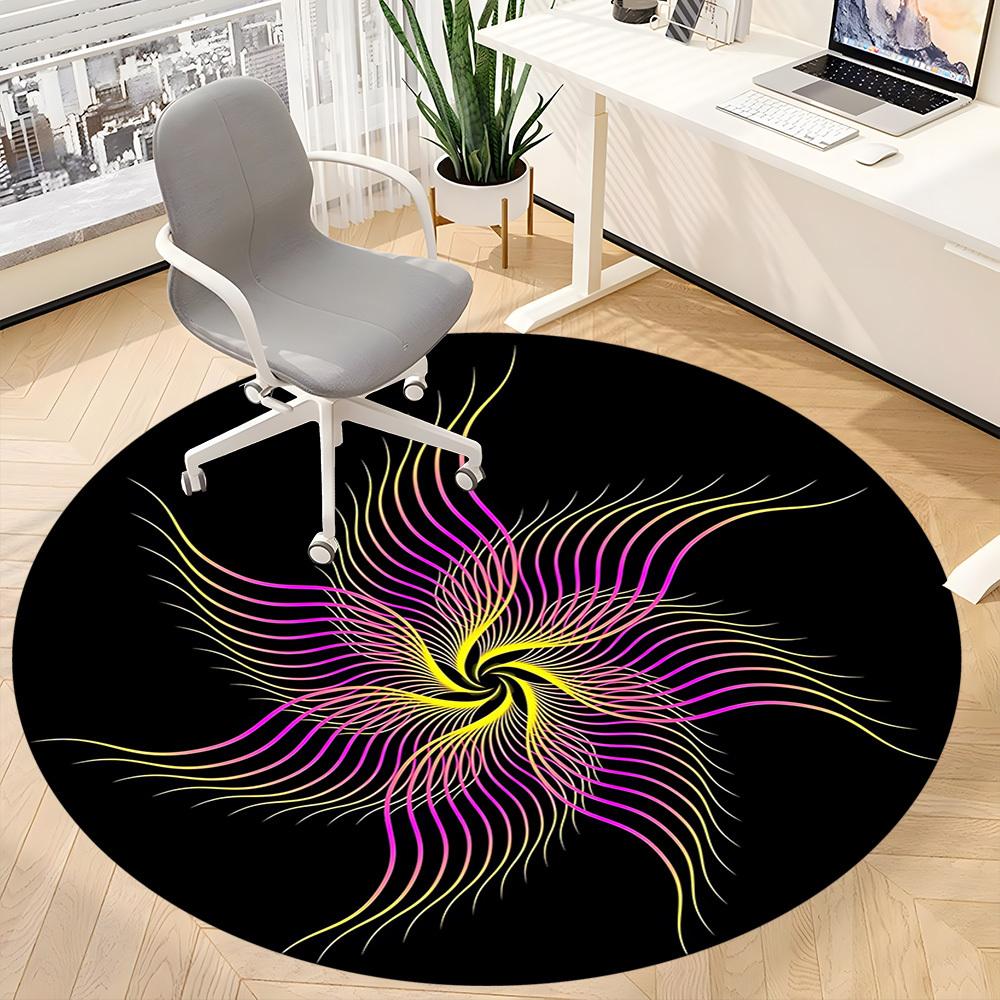 

1PC Abstract Artwork Chair Carpet for Office Non-Slip, Lightweight, Machine Washable Rug for Office, Sleeping, Room - Holiday Decoryy251009113 80cm by 80cm