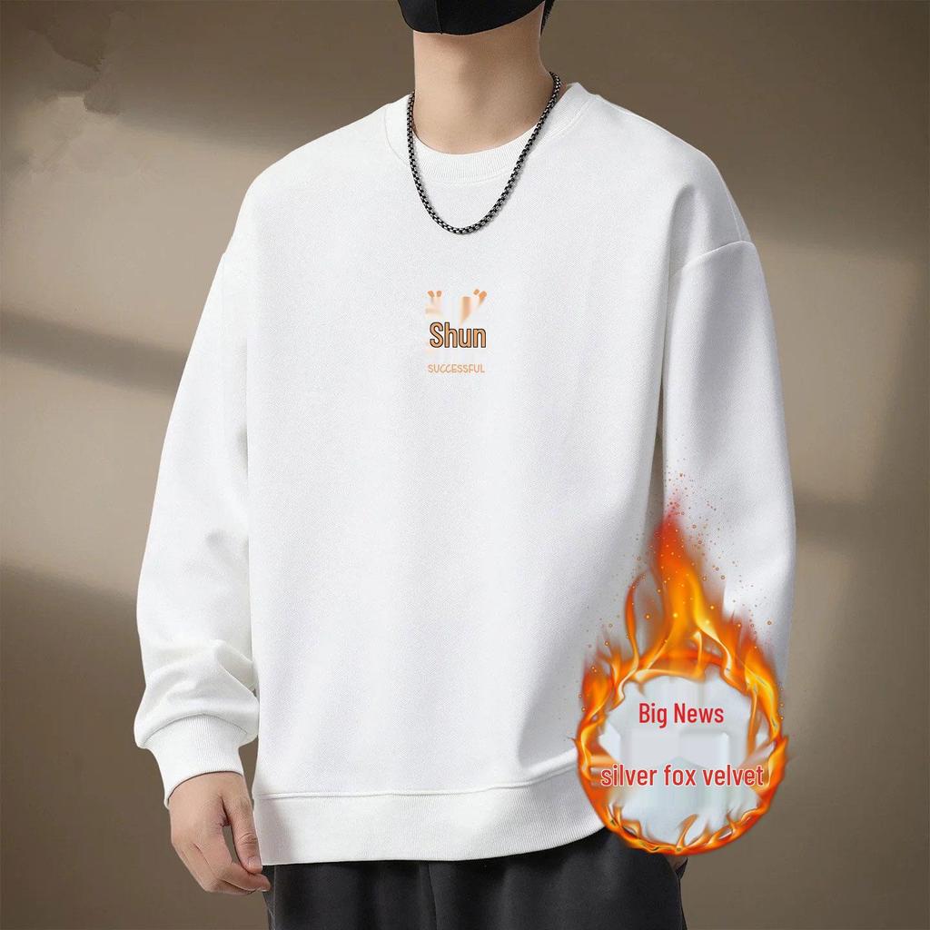 Year of the Horse Red Hoodie: Men's Fleece, Round Neck, New Year Team Dinner Attire.