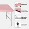 Tavolo Pieghevole Portatile Robusto da 125cm con Maniglia, Tavolo Pieghevole ad Altezza Regolabile, Peso Massimo Supportato 135KG (Rosa)