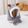 Yousheng Baby Hat Winter Warm Thickened Plush Antler Design Windproof Temperature-Locking Soft Baby Outdoor Cap with Scarf Design