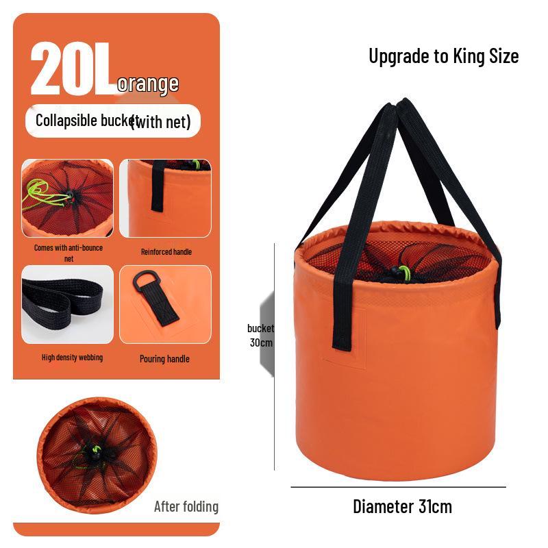 Portable Folding Water & Fish Bucket for Camping and Travel