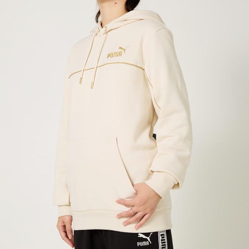 Puma Luxe Crew Embroidered Logo Sports Hoodie 'Beige' Men's 680141-87