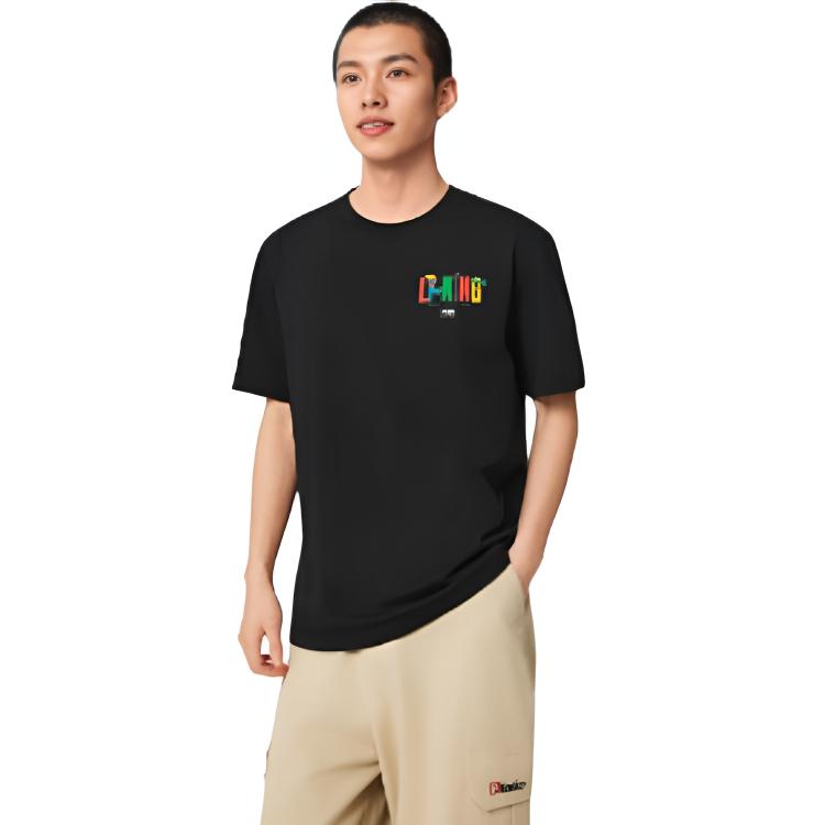 Li Ning Sports Life Collection T Shirt Unisex Black AHSVE83-1