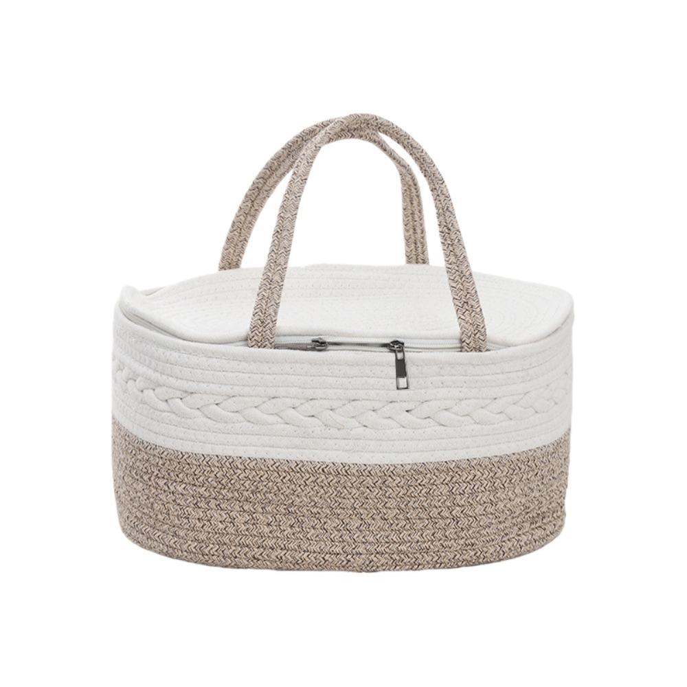 Cotton Thread Rope Diaper Storage Basket Large Capacity Baby Diaper Bag Home Living Room