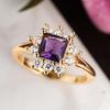 Classic Copper Alloy Zircon Ring Ladies Jewelry Wedding Promise Party Gift