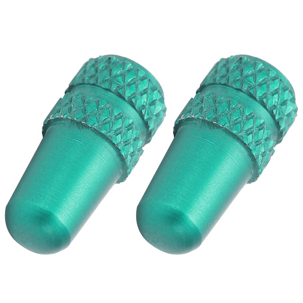 2pcs Presta Valve Caps Aluminium Alloy Presta Cycling Valve Dust Covers Bicycle Tire CapsGreen