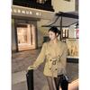 Korean version of high-end trench coat for women's spring and autumn new British style small man waist temperament short coat
