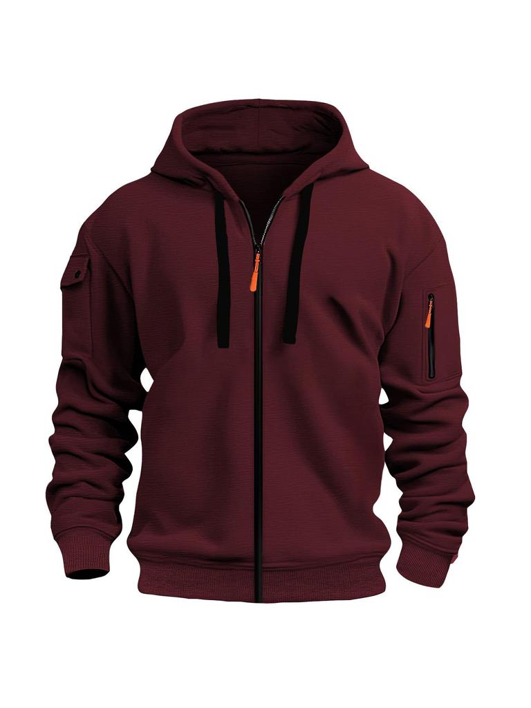 Men's Multi-Pocket Zipper Hoodie - 2025 Spring/Autumn Casual Sportswear
