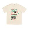 New graffiti loose round neck pure cotton multi-color short-sleeved T-shirt top with light luxury and high-end feel