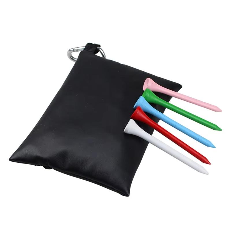 

Golf Leather Golf Ball Storage Bag Golf Ball Holder Pocket Zipper Golf Ball Holder Bag Waterproof One Size чёрный