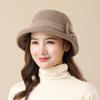 Middle-aged and Elderly Women's Autumn and Winter Hats, Warm Woolen Top Hats, Basin Hats, Spring and Autumn Leisure Bucket Hats