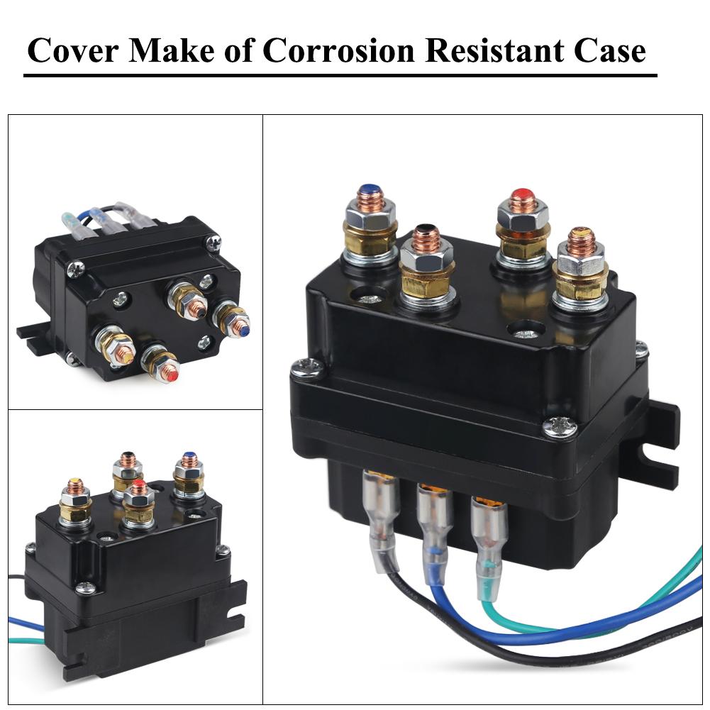 Universal 12V/24V 250A Integrated Waterproof ABS Brass Electric Winch Relay for Car Auto ATV SUV Premium Durable Solenoid Relay