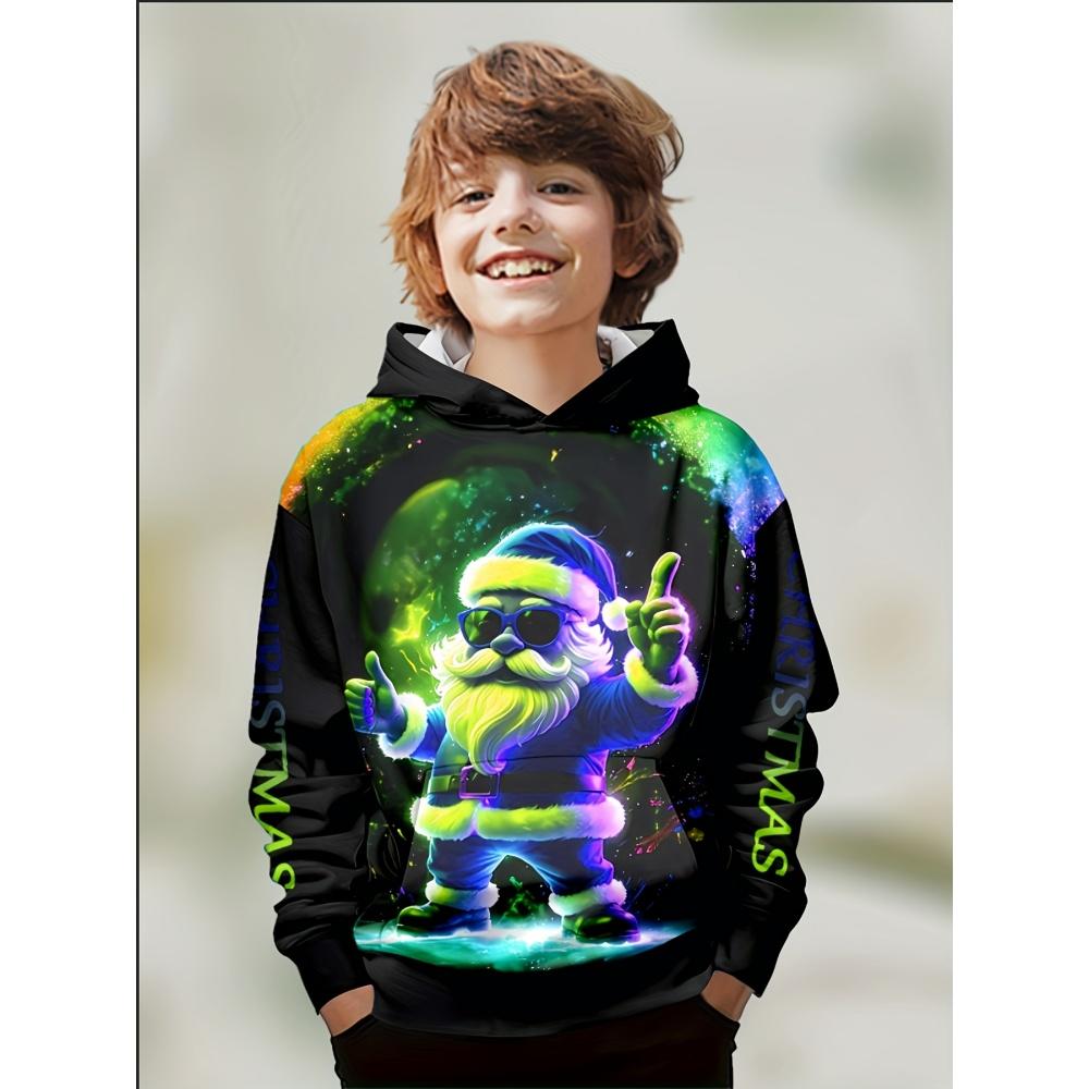 2026 Kids Boys Clothes Christmas 3D Printed Hoodie Long Sleeve Casual Winter Pullover Sweatshirt Fashion Party Children Hoodie