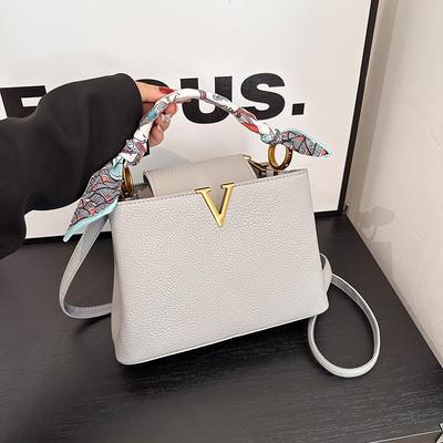 Nuova alla moda borsa da donna con motivo litchi portatile a tracolla obliqua borsa da donna