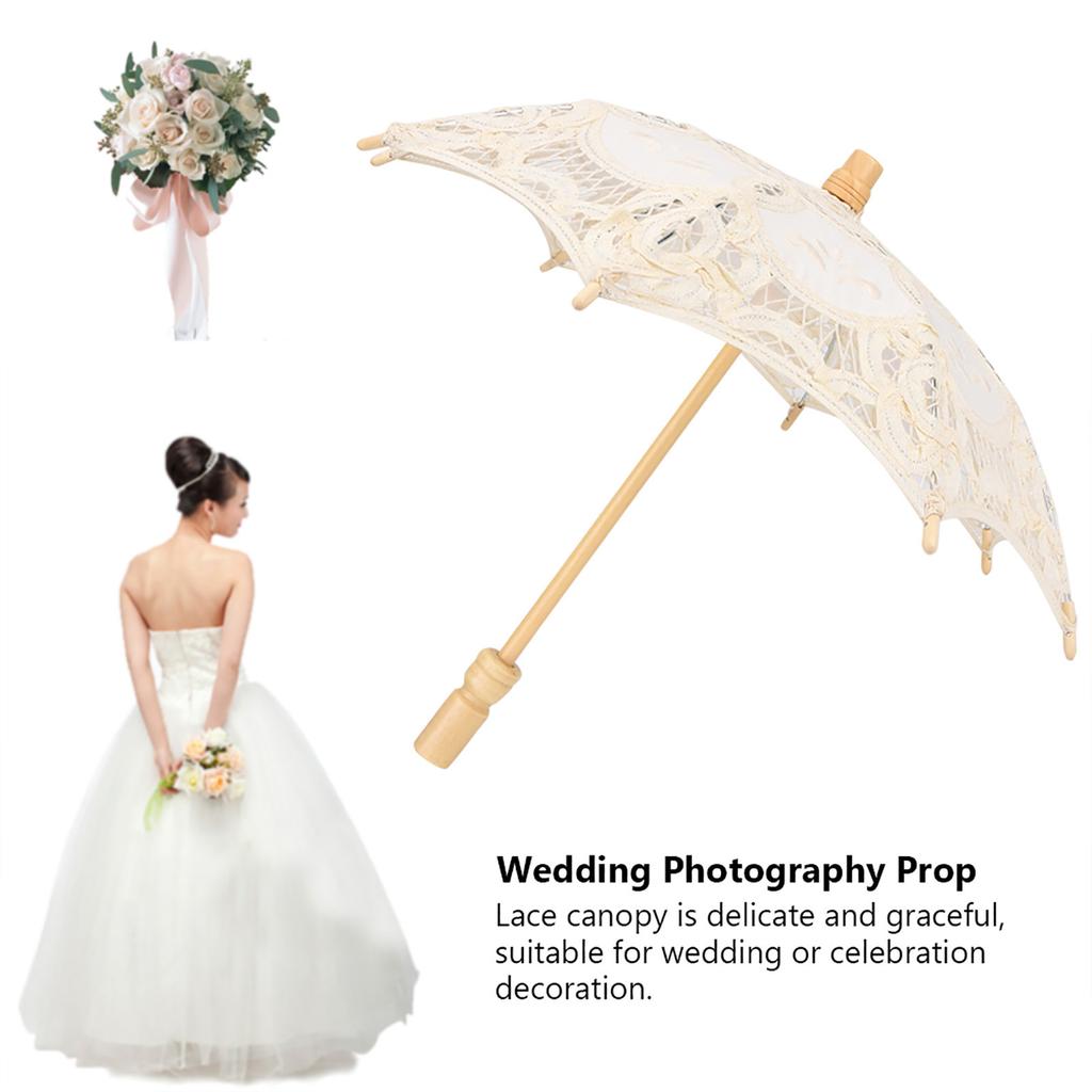 Bridal Lace Cotton Umbrella for Wedding Parties Dancing Photography Prop