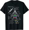 Men's F-15 Eagle Military Hunting Aircraft Pattern Printed 100% Pure Cotton Casual Short-sleeved T-shirt Casual Wear Top