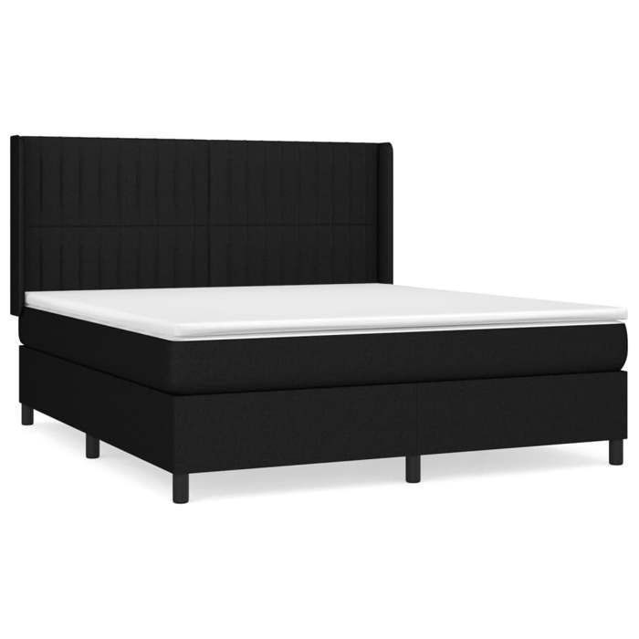 Maison Exclusive - Sommier à lattes de lit avec matelas Noir 180x200 cm Tissu