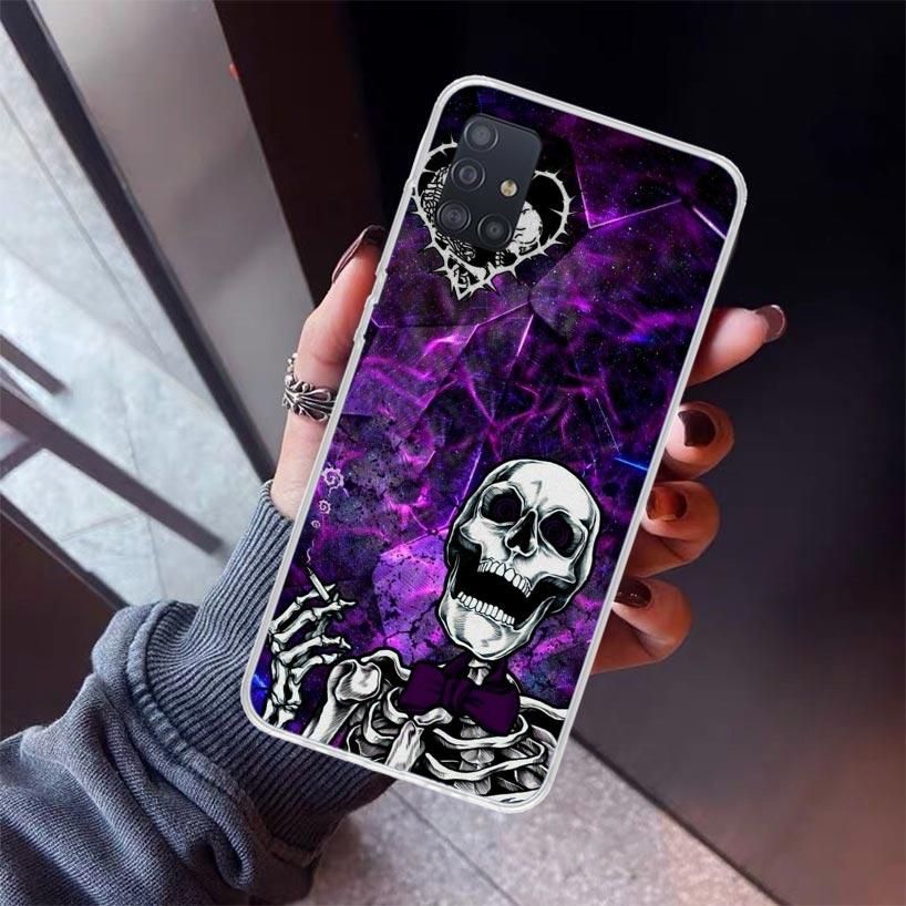 Anatomy Skeleton Heart Lovey Kiss Phone Case For Samsung Galaxy A52 A51 A50S A32 A22 A12 A02S A72 A71 A31 A70 A30S Note 20 Ultra