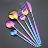 6Pcs Dinnerware Set White Gold Cutlery Set For One 304 Stainless Steel Knife Forks Spoons Dinner Set Kitchen Silverware Tableware Set