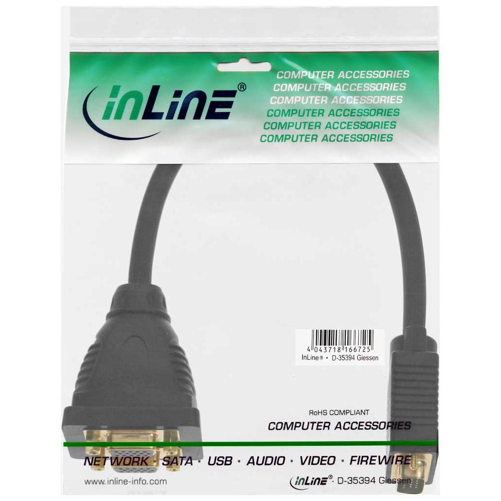 Cable Adaptador AKYGA AK-AD-50 Conector VGA Hembra a Conector DVI Macho de 24+1 Pines, 15 cm