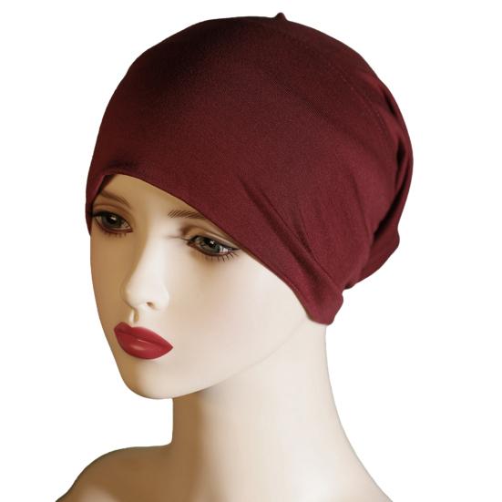 Headscarf Hat Mercerized Cotton Fabric Elastic Comfortable Soft Breathable Wrinkle-Resistant Fit Turban Hat