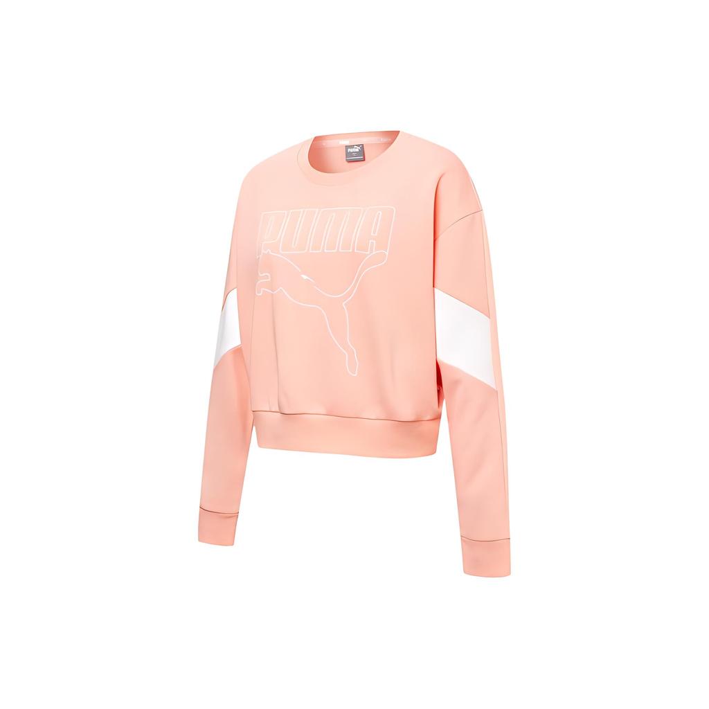 PUMA Sweatshirts Women's Pink Crew Neck Moderate Regular 845607-26
