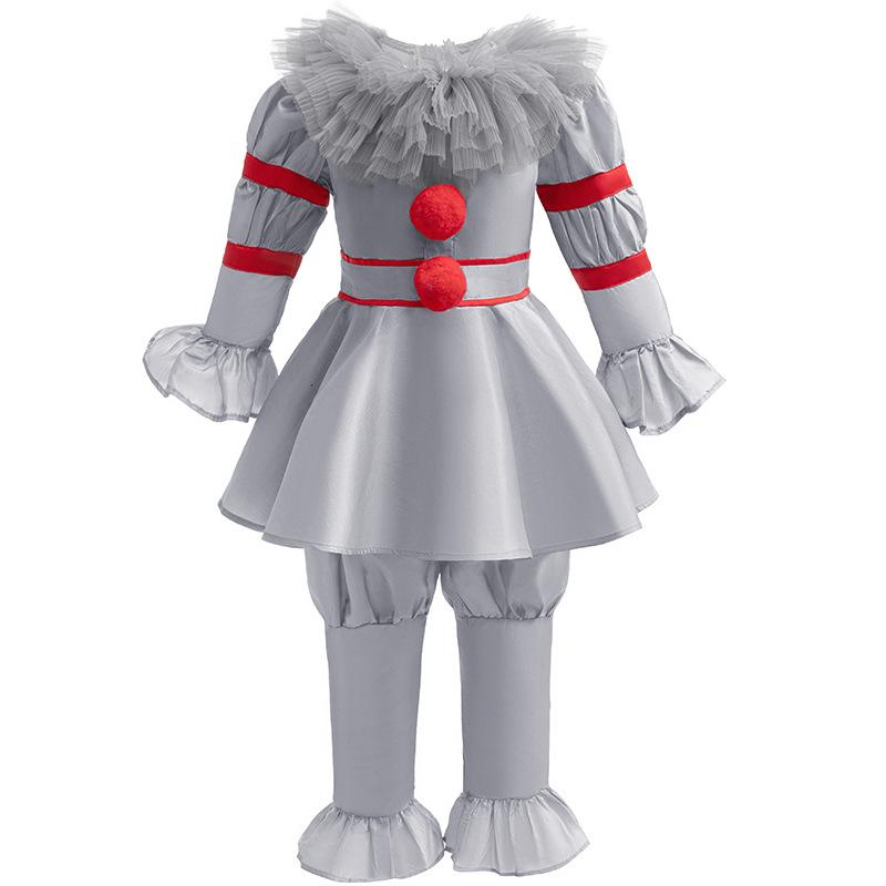 Costume Cosplay Joker Enfant Horreur Manches Bouffantes Col Tulle Pantalon Halloween Noël
