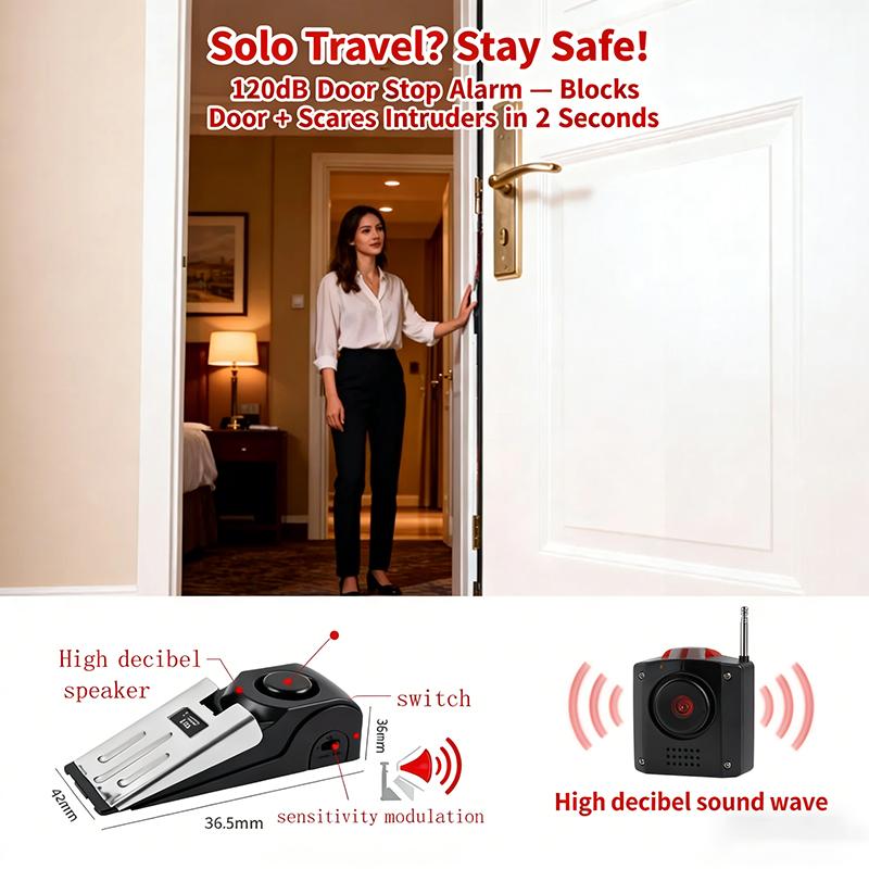 Secure Your Home or Apartment Anywhere with This Portable Door Stop Alarm!