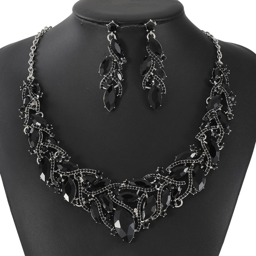 Luxe Kristal Edelsteen Sieradenset: Ketting & Oorbellen voor Bruiden en Speciale Gelegenheden