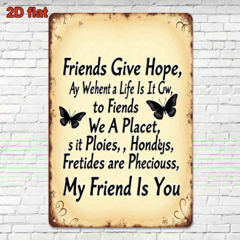 Retro Vintage Metal Butterfly Sign 20x30cm Wall Decor for Bar Garage Gift