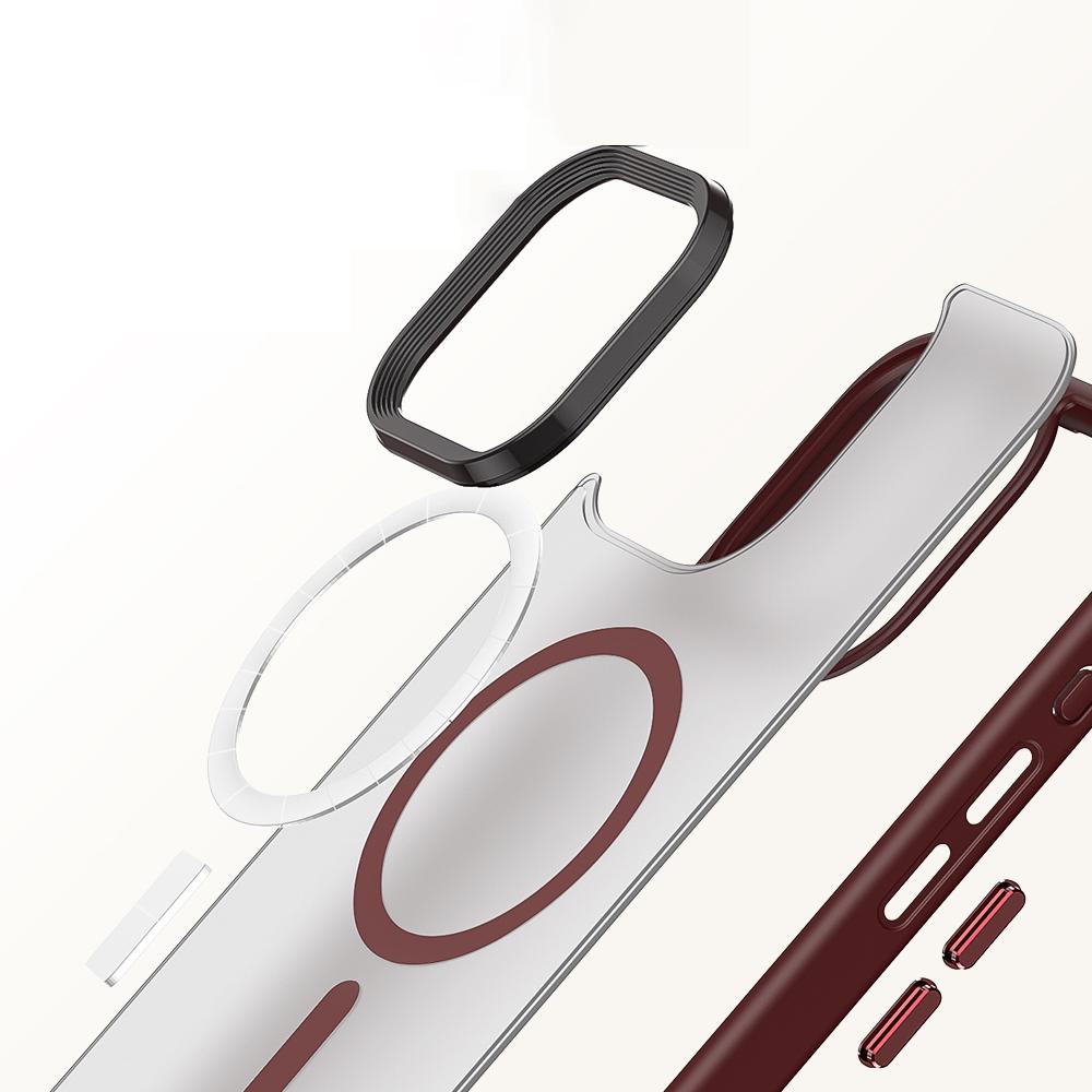 Magnetische Hülle für iPhone 15 Pro Kompatibel mit MagSafe Hautgefühl PC+TPU Matte Handyhülle