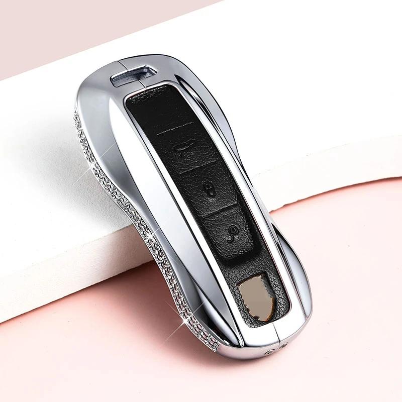 

Styling Mouldings Luxury Diamond Car Remote Key Case key Cover For Porsche Panamera 2017-2020 Cayenne 2018-2020