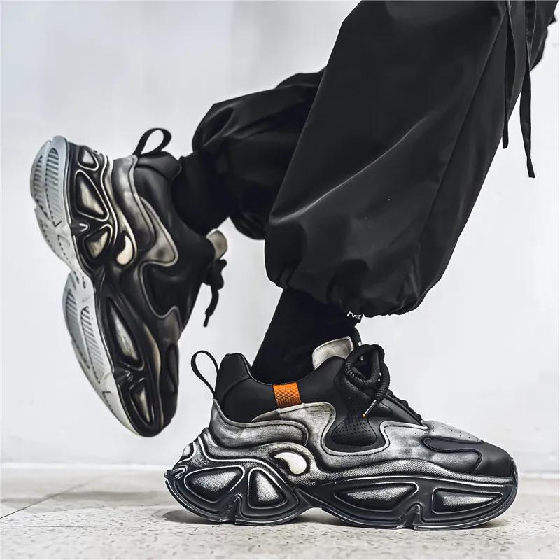 Sneakers Personalized Vintage Design Platform Shoes For Men Running Sport Shoe Outdoor Comfortable Vulcanized  Autumn Casual