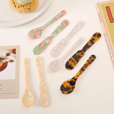 11CM Bunte Acryl-Eislöffel Tafelgeschirr Sahne Kaffee Rührlöffel Dessert Vintage Französischer Stil Teelöffel Handwerk Küchenwerkzeug