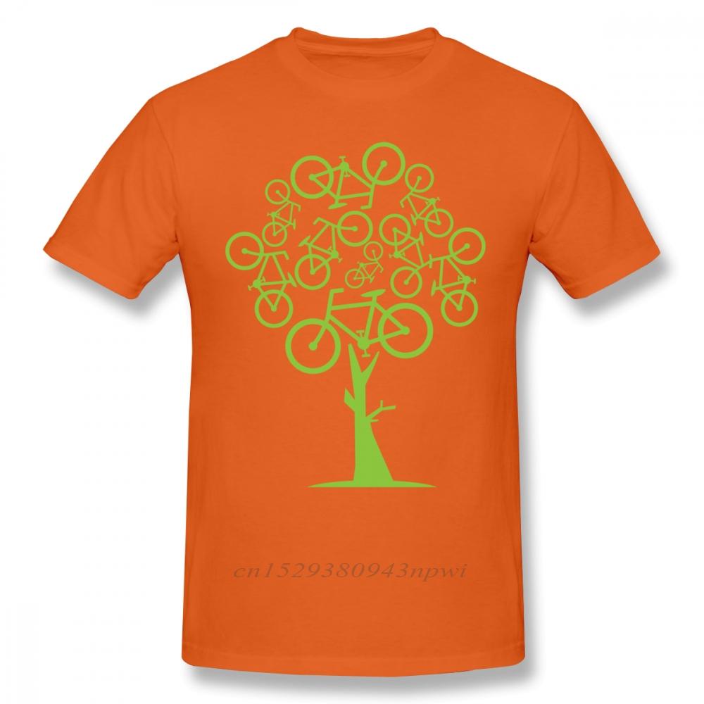 

Футболка из хлопка с художественным рисунком зеленого велосипеда и дерева для мужчин Slim Fit Swag Plus Size Tee Camiseta Christmas Gift Tshirt Cotton Fabric XXXL оранжевый