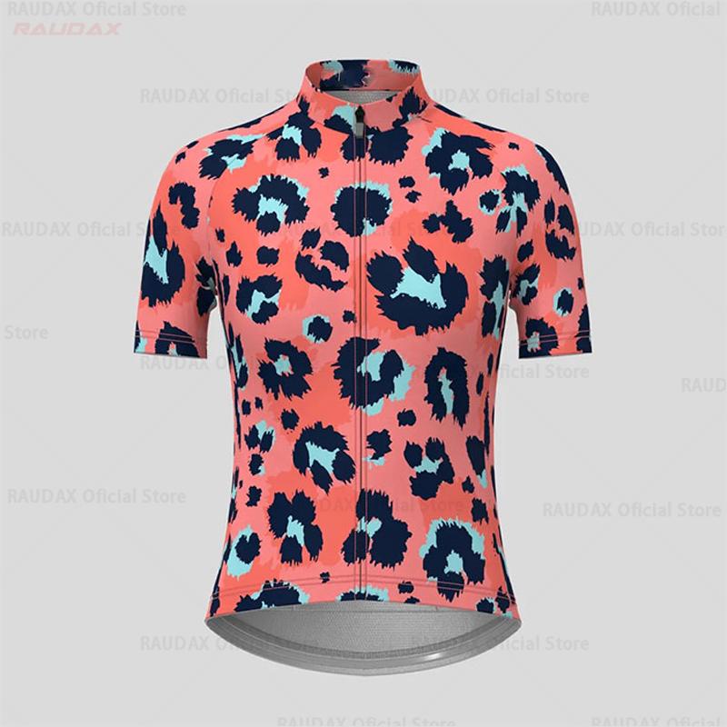 2026 Women Clothing Sets Leopard Print Cycling Jersey Summer Cycling Shorts Woman Clothes Mountain Bike Bicycle Set Sportwear
