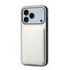 For iPhone 17 Pro Case with Card Holder Leather+PC+TPU Crocodile Textured Back Cover