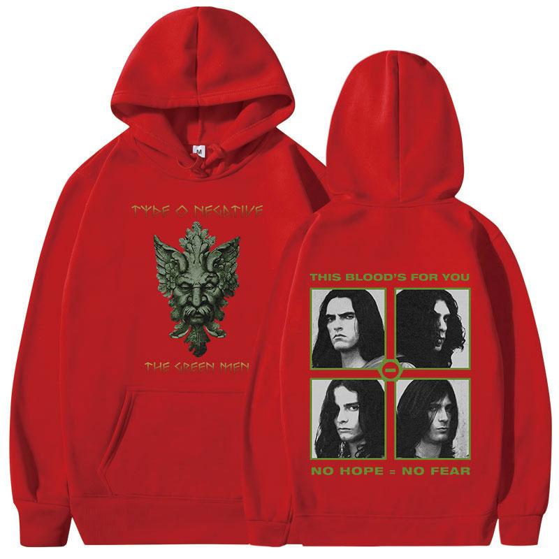 Rock Band Type O Negative Худи Зеленый Человек Готические Металлические Толстовки с Капюшоном Мужские Винтажные Хип-Хоп Оверсайз Пуловеры Унисекс S