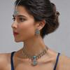 Ethnic Fusion Necklace And Earring Set With Tassel Accents For Wedding Fashion Jewelry
