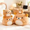20-60Cm Rilakkuma Fluffy Plush Toy Cute Cartoon Round Stuffed Bear Soft Cuddly Throw Pillow Home Bedroom Decoration Gift Women