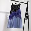 New Supply Digital Printing Pleated Skirt Medium Length Pleated Skirt Elastic Waist