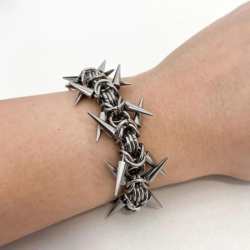 

Punk Grunge Rock Rivet Bracelet Cool Niche Bracelet Goth Charm Jewelry Hip Hop Accessories OneSize