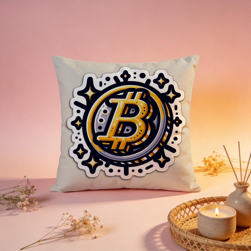 Stylish BBitcoinable Cushion Cover Comfortable Durable Pillow Cover MultiScene for Home Office Car Sofa