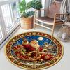 Cute Christmas Day Gift Bell Santa Claus Snowman Christmas Tree round rug Home Soft Decorative Anti slip Chair Mat Carpet Outdoor Floor Mat Carpet 6