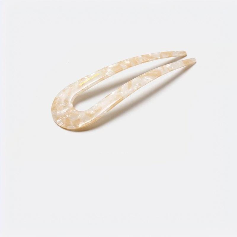 Large U Shaped Hair Forks Marble Acrylic Texture Strong Hold For Messy Bun Hairstyles Daily Wear Parties Office