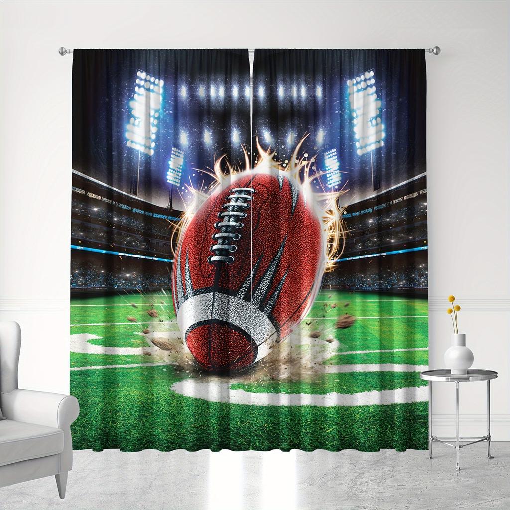 2 Panels Sports Curtains Rod Pocket Abstract Flame Basketball Theme Wall Decor Teens Bedroom Men Cool 3D Ball Art Printed Drapes