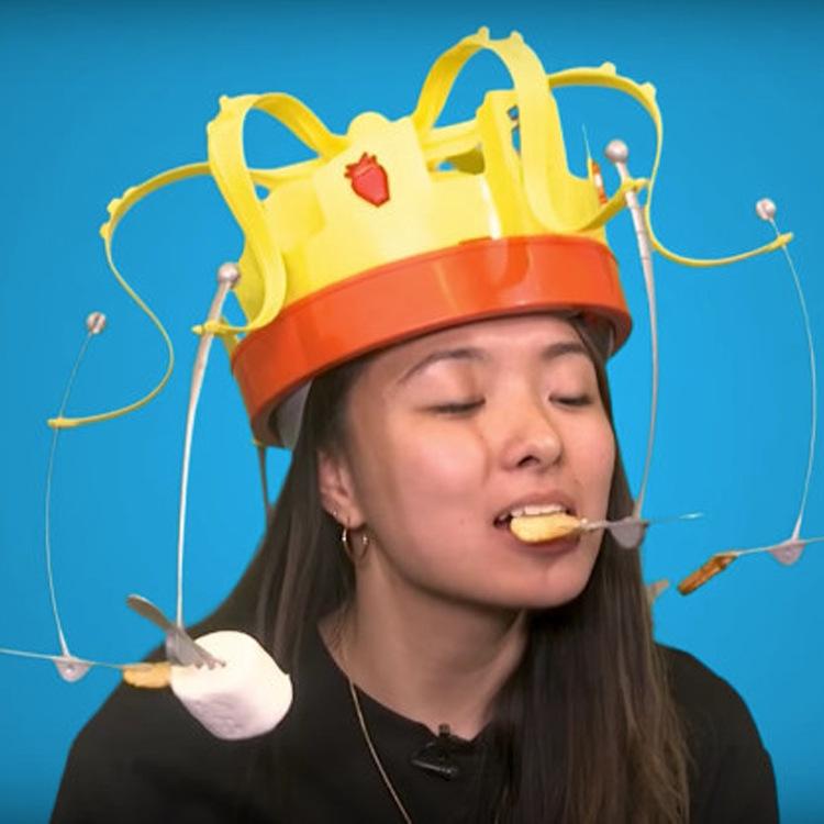 Chow Crown Cappello Cibo Divertente Scherzo Festa Bolla Granchio Accessorio Festa Gioco Giocattolo Giochi Interazione Genitore-Figlio per Festa Bambino Regalo di Compleanno